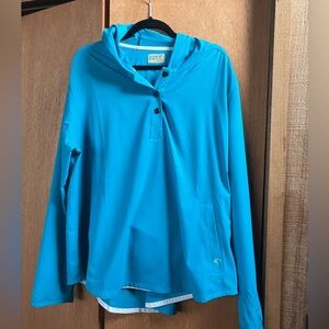 Alpine Parrot (Size 3X) Blue Hooded  Sun Outdoor Shirt Camping Hiking Travel